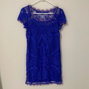 Royal Blue Nicole Miller Artelier lace dress size XS